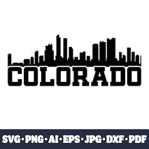 Skyline de la ville du Colorado SVG - fichier de coupe Cricut, silhouette de paysage urbain PNG, bricolage en vinyle, CNC et fichier numérique à téléchargement immédiat par sublimation.