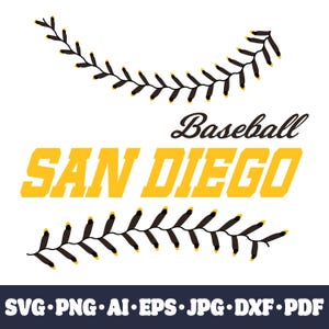 San Diego baseball team SVG Cricut cut file. Vector for silhouette. PNG t shirt sublimation. Baseball fan design DIY. Instant download.