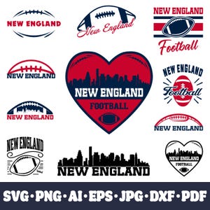 New England football team bundle. 11 fan designs. SVG Cricut cut files. DIY. Vector for silhouette. PNG t shirt sublimation Instant download