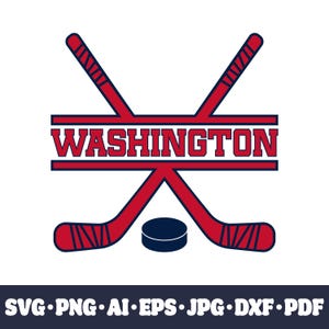 Washington hockey SVG clipart for Cricut and Silhouette, sports design for sublimation, CNC and DIY projects, digital files png, dxf, pdf
