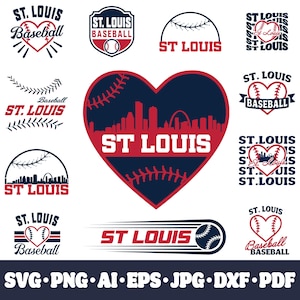 St. Louis baseball team bundle. 20 fan designs. SVG Cricut cut files. DIY. Vector for silhouette. PNG t shirt sublimation. Instant download.