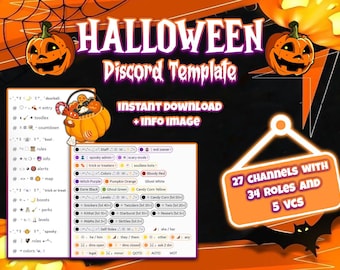 Plantilla de servidor de Discord con temática de Halloween