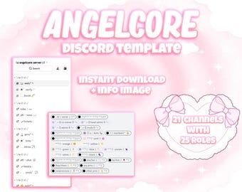 Plantilla de servidor de Discord con temática de Angelcore