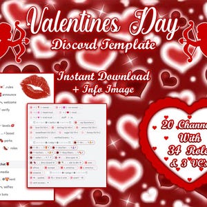 valentines day themed discord template