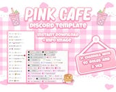 pink cafe themed discord server template