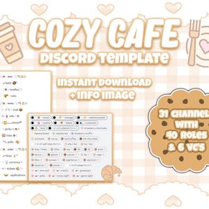 cozy cafe themed discord server template