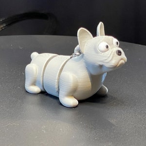 Mini Chubby French Bulldog Keychain | Keyring | Flexi | Fidget Toy | 3d Printed | Articulated Toy