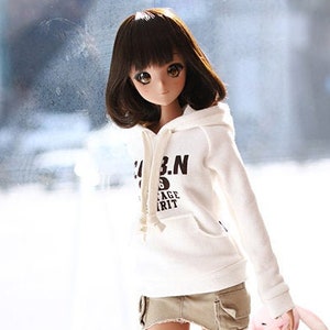 Smartdoll SD13 Flicka Vintage Spirit Hooded T-shirt - Elfenbensvit