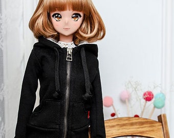 SD13Girl & Smart Doll Basic zipup hooded-T Black