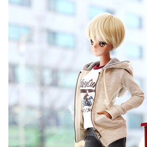 Smartdoll SD13 Girl Basic Zipup Hooded T - Oatmeal