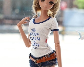 SD13 GIRL & Smart Doll Keep calm basic T- Marine