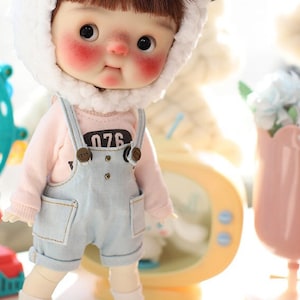 Qbaby.DianDian bigfish - Baggy Jeans Overall - Blue,Sky