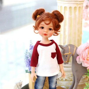T-shirt Paola Reina Pocket Raglan - wijn