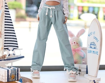 SD13 GIRL & Smart Doll band jogger pants-Blue