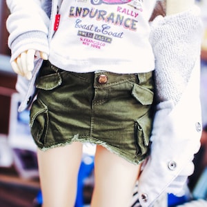 SD13 Girl Vintage Cargo Skirt - Khaki
