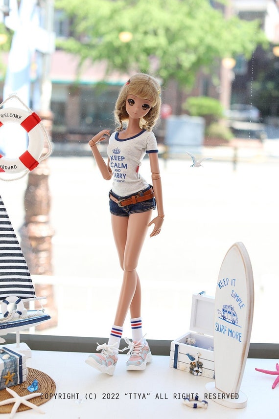Smartdoll SD13GIRL Keep Calm Basic T- Navy - Etsy