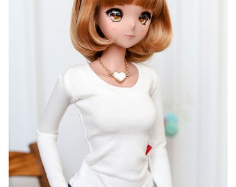 SD13 Girl Smart Doll Slim Basic T shirt - White