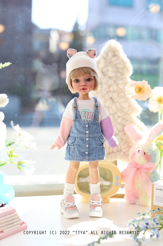Paola Reina Washing Button Overall Skirt - Sky - Etsy