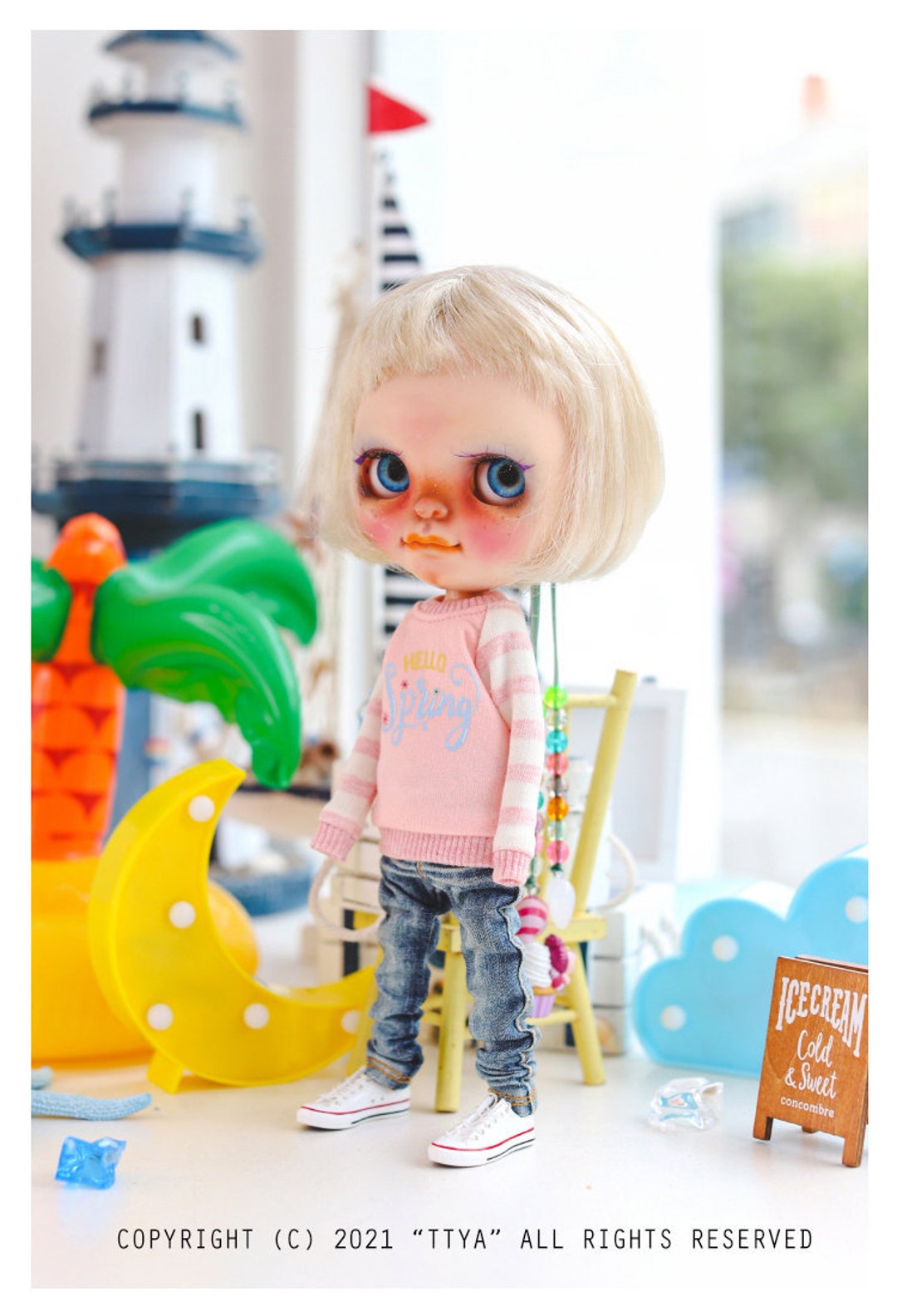 Blythe Lettering Print MTM Pink - Etsy