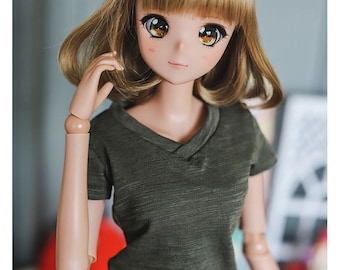 SD13 Girl & Smart Doll V neck Basic Tshirt-Khaki