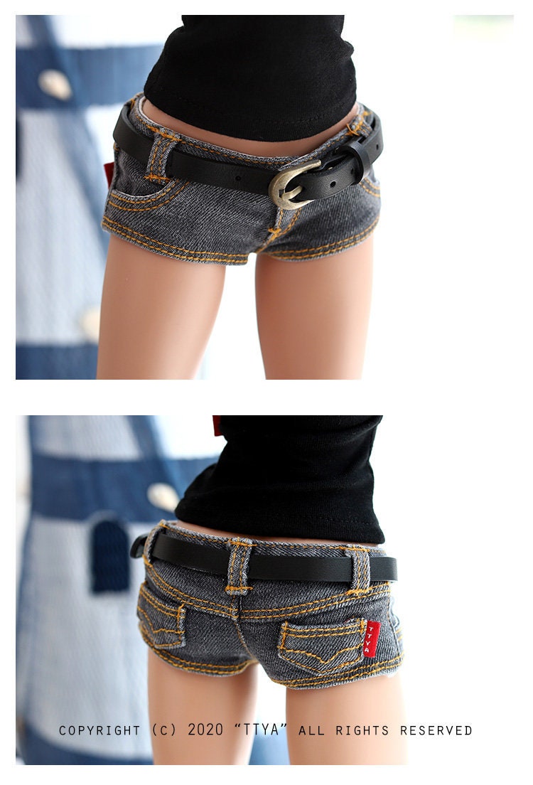 SmartDoll SD13GIRL Stone Washing Short Pants - Gray +Leather Belt