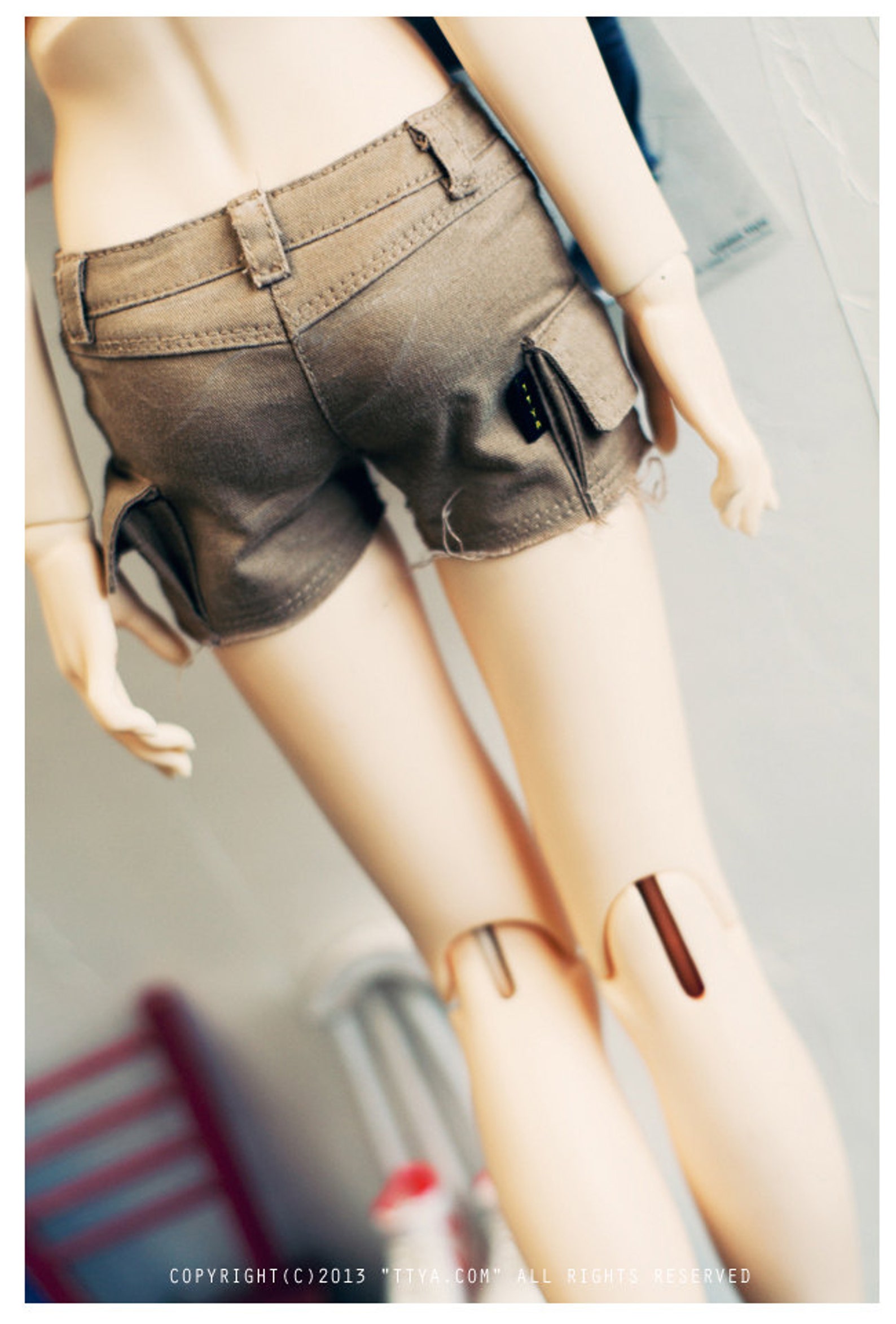 SD13 Girl Cargo Hot Pants Beige Etsy