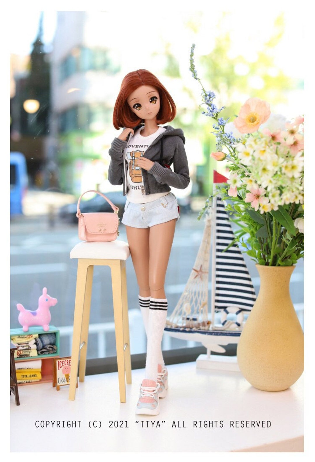 トップウォーター　シリースタイル　クソガキ　SMALL DOLL SD13 GIRL Smart Doll Pingment Crop Zipup Hooded T - Gray - Etsy