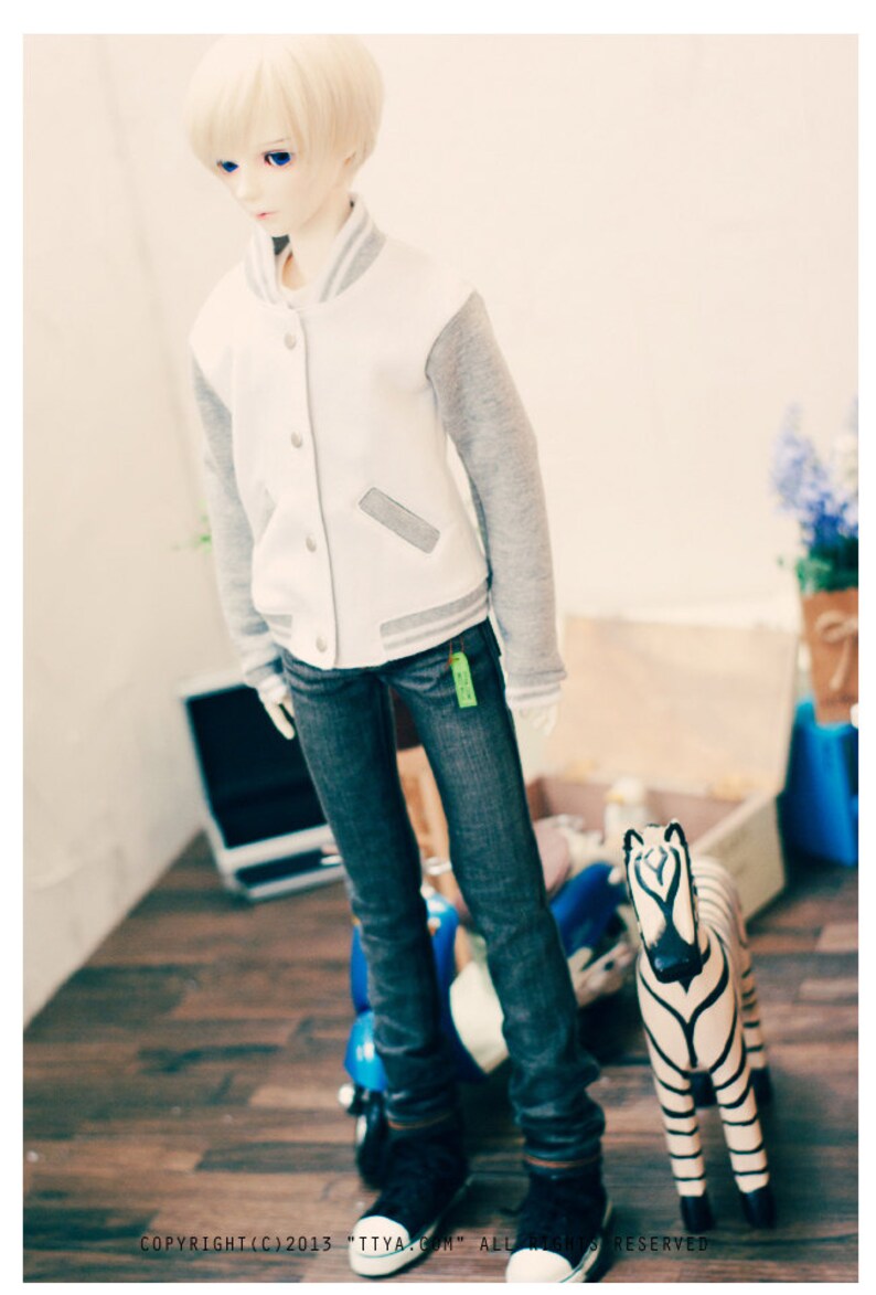 SD13 Baseball jumper White Grey Etsy