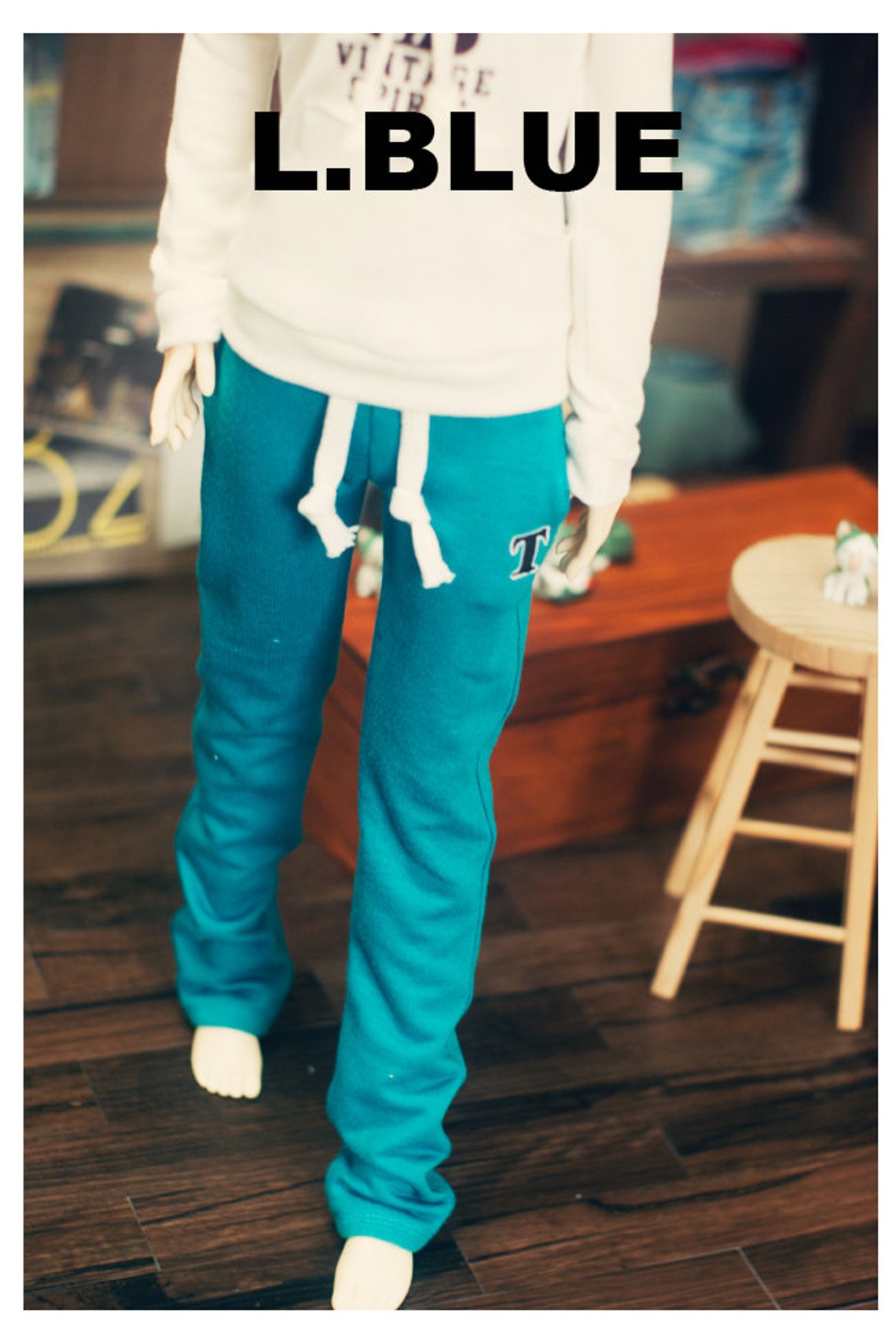 SD13 Girl Sweat Pants Gray & L.blue Etsy