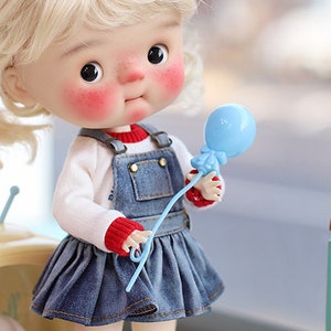 Qbaby.DianDian bigfish - Washing Overall Skirt - Blue