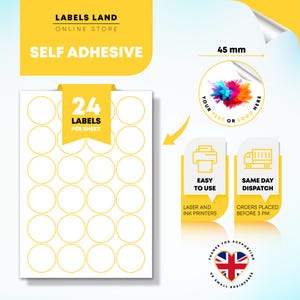 Custom Round Stickers for Jars, Personalised Circle Labels, Cosmetic Bottle Labels, Shipping Address Labels, Business Logo Stickers, 45mm