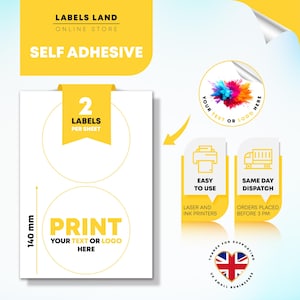 Custom Round Stickers for Jars, Personalised Circle Labels, Cosmetic Bottle Labels, Shipping Address Labels, Business Logo Stickers, 140mm