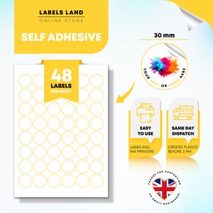 Custom Round Stickers for Jars, Personalised Circle Labels, Cosmetic Bottle Labels, Shipping Address Labels, Business Logo Stickers, 30mm