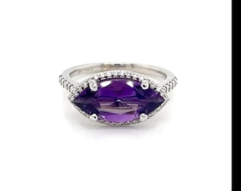 Amethyst and Diamond Ring