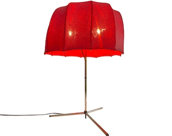 NY ONLY: Absolutely stunning and rare German Midcentury umbrella style large table lamp.