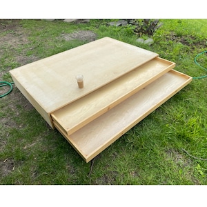 Huge custom built 2-drawer flat file, holds material up to 72 x 44 inches. image 1