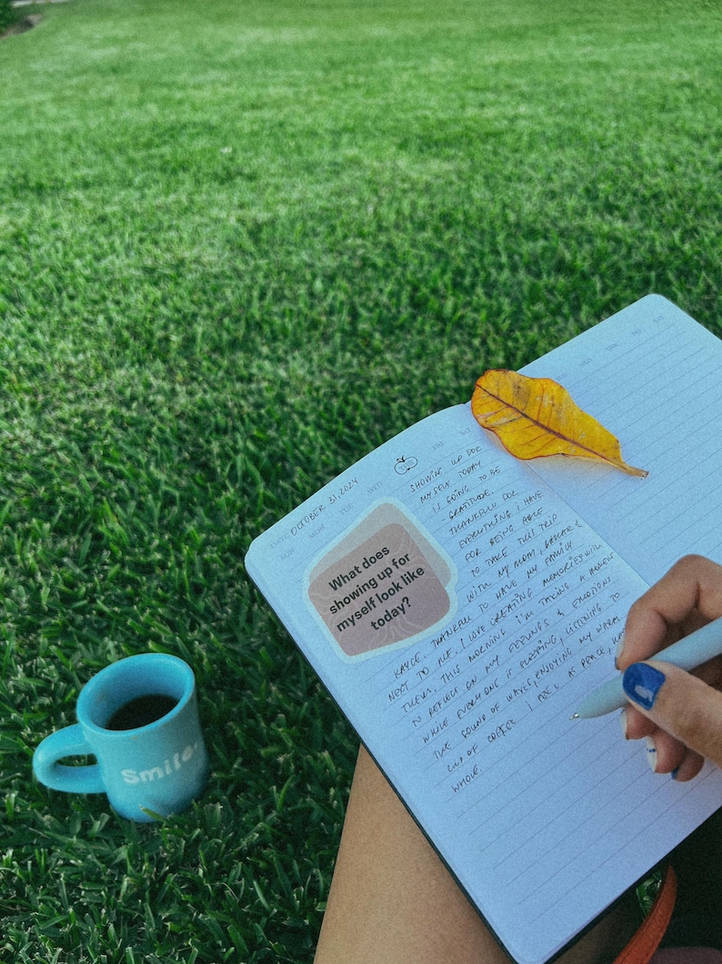 Guided Journal with prompt stickers (self-reflection, self-discovery, productivity, creativity, self-paced self-care journaling, journal prompts, mental health)