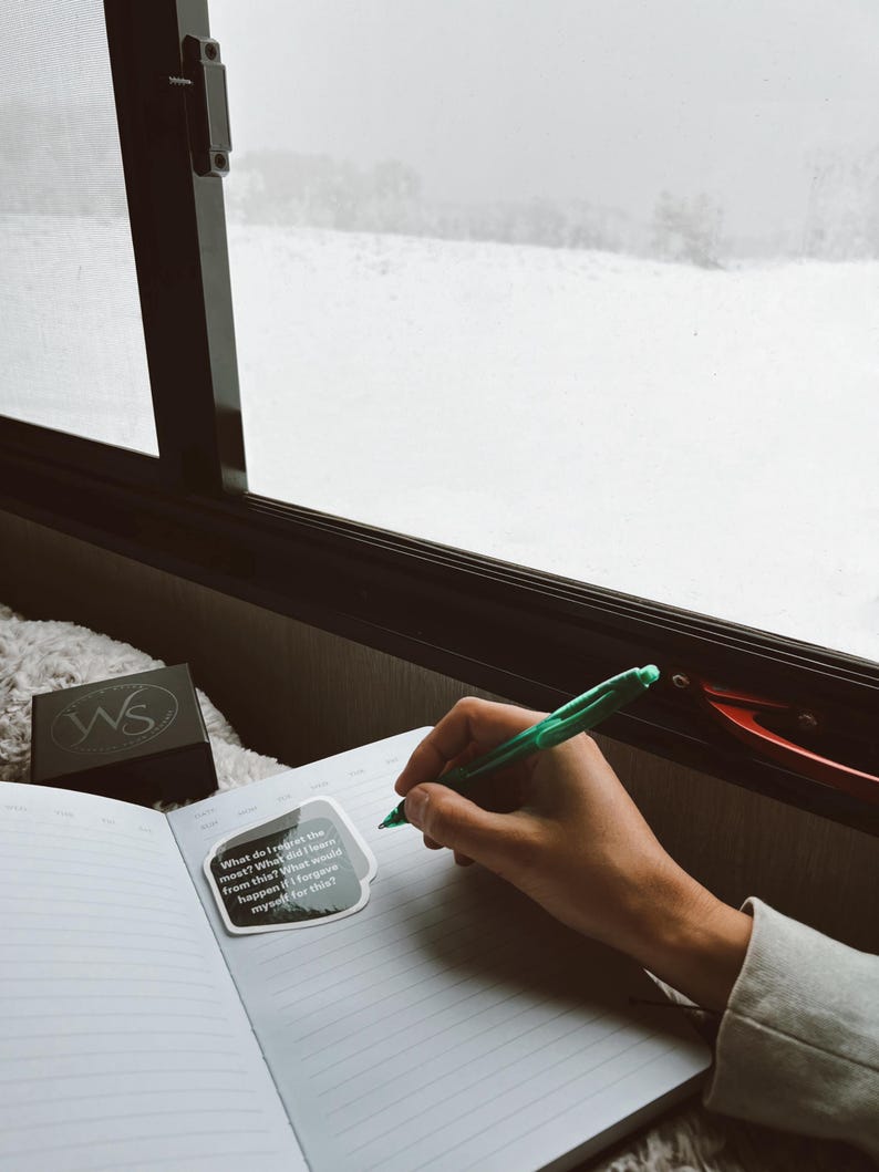 Guided Journal with prompt stickers (self-reflection, self-discovery, productivity, creativity, self-paced self-care journaling, journal prompts, mental health)