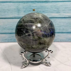 66 mm Labradorit Kugel | Natürlicher Kristall | Kristall Ornament | Metaphysische Wohnkultur