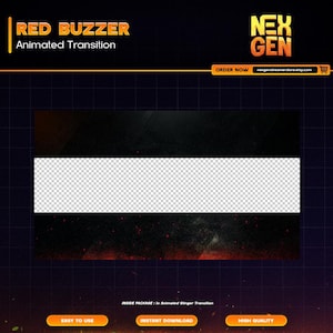 Red Buzzer Stream Stinger Transition: Animated WebM (Digital Download)