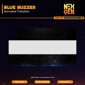 Blue Buzzer Animated Stream Transition: WebM Stinger (Digital Download)