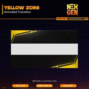 Yellow Zorg Animated Stream Stinger Transition for Twitch, Kick, Youtube | complete streaming setup | clean - aesthetic.