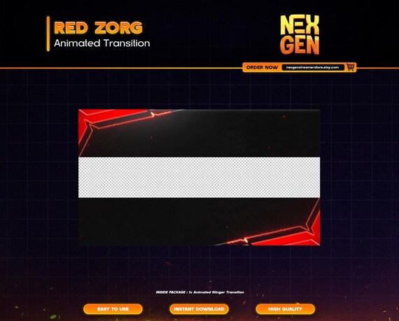 Red Zorg Animated Stream Stinger Transition for Twitch, Kick