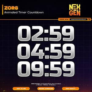 Orange Zorg Animated Stream Timers Countdown | Twitch, YouTube & Kick | 3m, 5m, 10m.