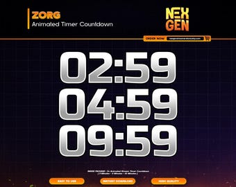 Orange Zorg Animated Stream Timers Countdown | Twitch, YouTube & Kick | 3m, 5m, 10m.