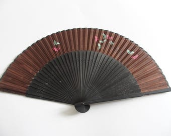 Japanese Sensu Folding Fan With Butterfly Motifs