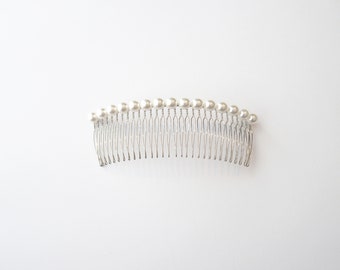 Silver Hair Comb With Pearl Design Hair Accessory International Shipping