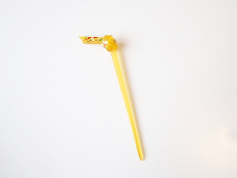 Japanese Kanzashi Yellow With Twist Element Bamboo Leaf Etsy