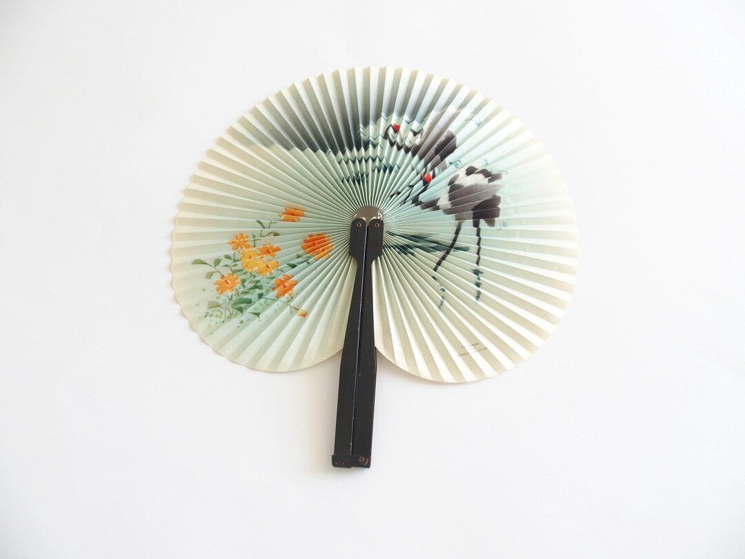 Chinese Round Fan With Bird + Flower Design Exotic Hand Fan - Etsy