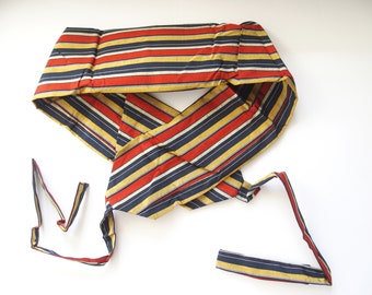 Easy Obi Kimono Belt Striped Design Red Blue Yellow White Free Shipping